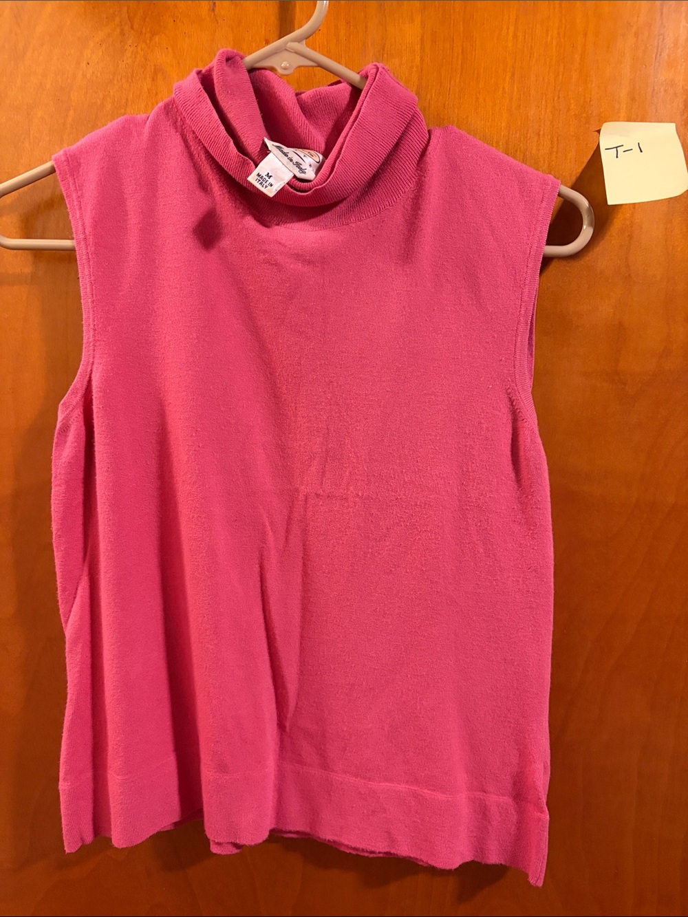 Talbots Sleeveless Turtleneck Tank Top - Hot Pink